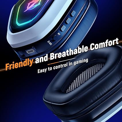 2.4GHz Wireless Gaming Headset for PC, Ps5, Ps4 - Lossless Audio USB & Type-C Ultra Stable Gaming Headphones with Flip Microphone, 40-Hr Battery Gamer Headset for Switch, Laptop, Mobile, Mac